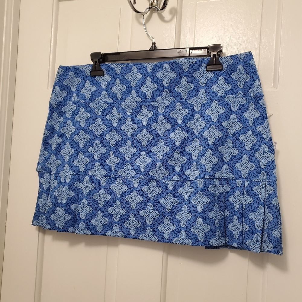 NWT Sigrid Olsen Golf/Tennis Skort Floral Print Size XL, Blue
